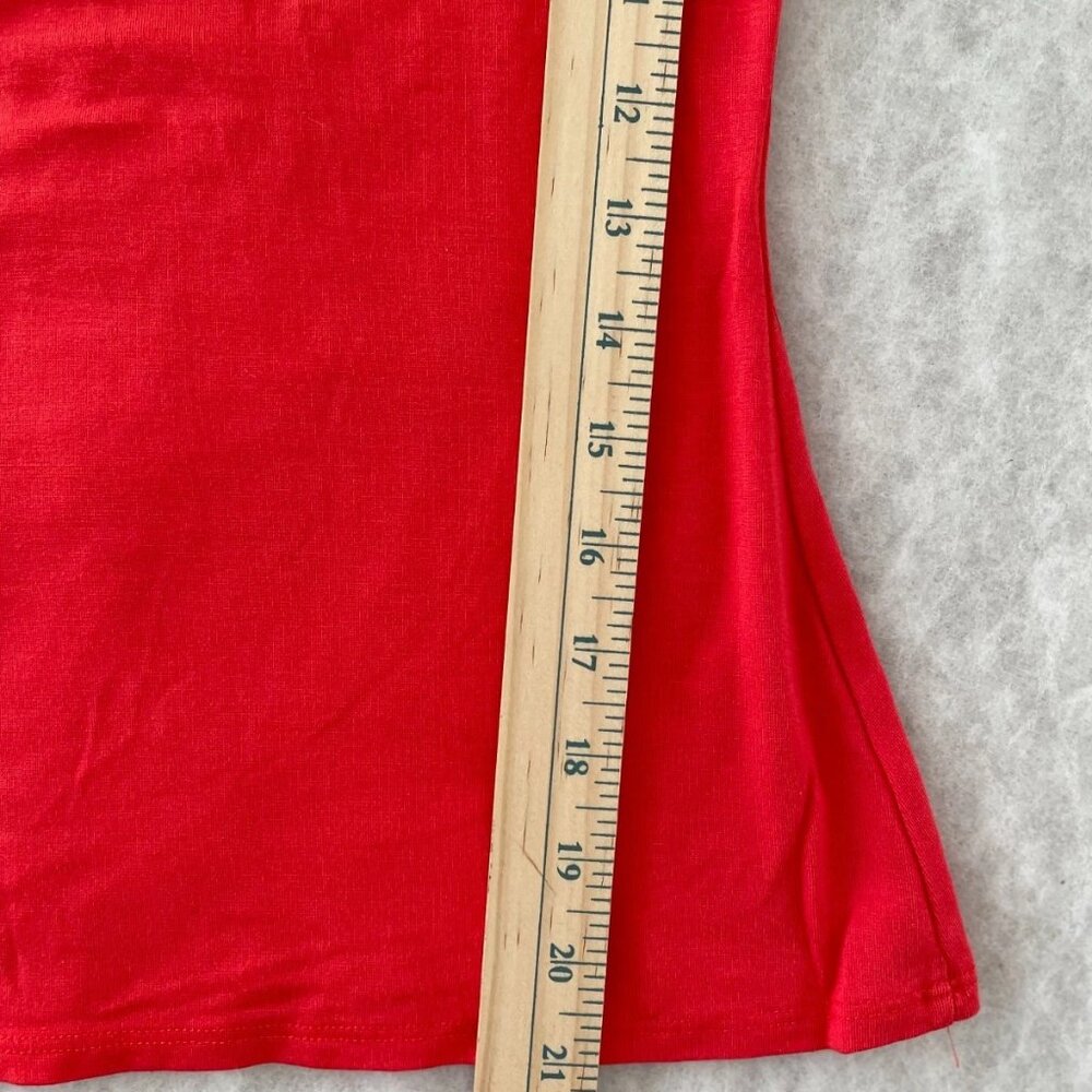 Boston Proper Womens Red Wide Scoop Neck Casual Elegance Stretch Knit Top Size M - Picture 8 of 10